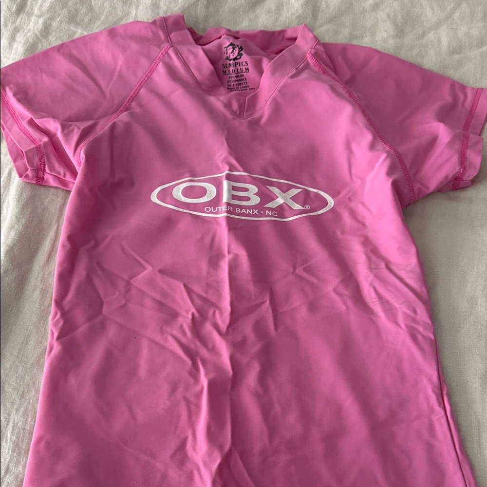 OBX Pink Short Sleeve Rash guard